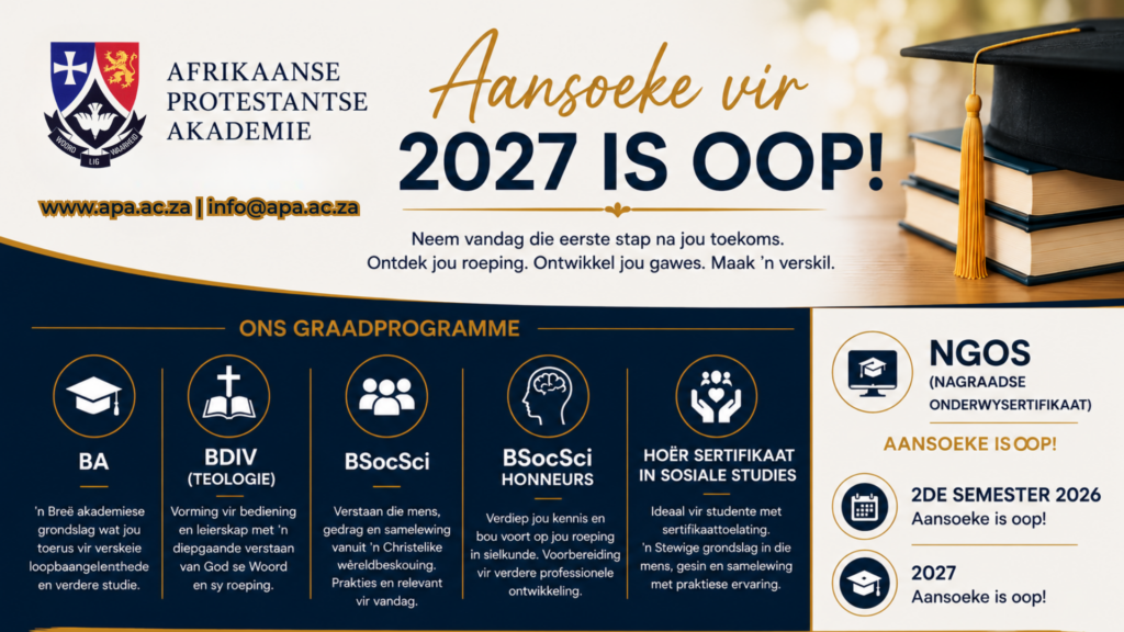 Die Afrikaanse Protestantse Akademie: Waar druppels strome word